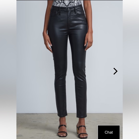 High-Waisted Coated Super-Skinny Jeans - Black - Picture 1 of 2